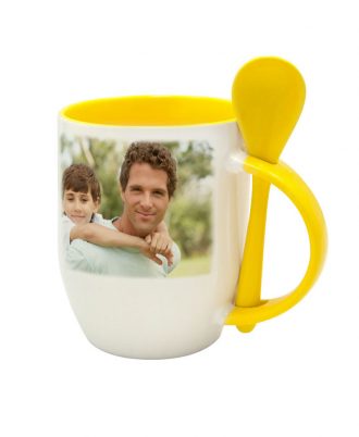 Yellow Spoon Mug design n Gift custom photo mug