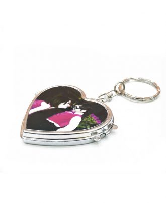 Custom Key Chain-Heart Shape Inside Mirror