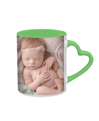 11oz Mugs | Customize your own color mugs | heart handle mugs