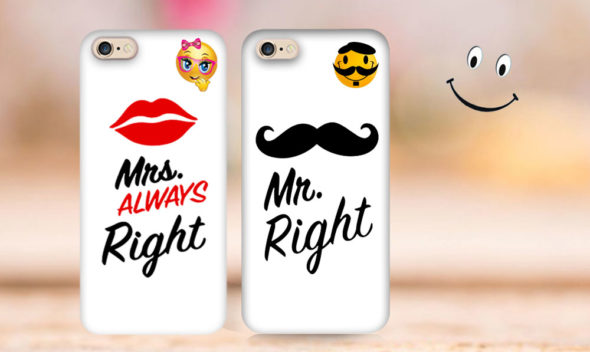 Mr and mrs right couple phone cases